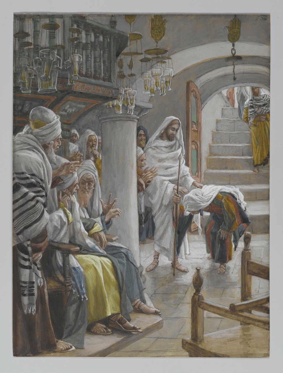 Kobieta z 18-letnią słabością, ilustracja z Życia Pana naszego Jezusa Chrystusa, 1886-96 (wc nad grafitem na papierze) autorstwa James Jacques Joseph Tissot