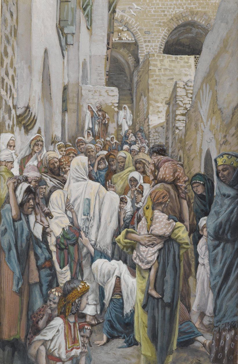 Kobieta z upływem krwi, ilustracja z Życia naszego Pana Jezusa Chrystusa (wc nad grafitem na papierze) autorstwa James Jacques Joseph Tissot