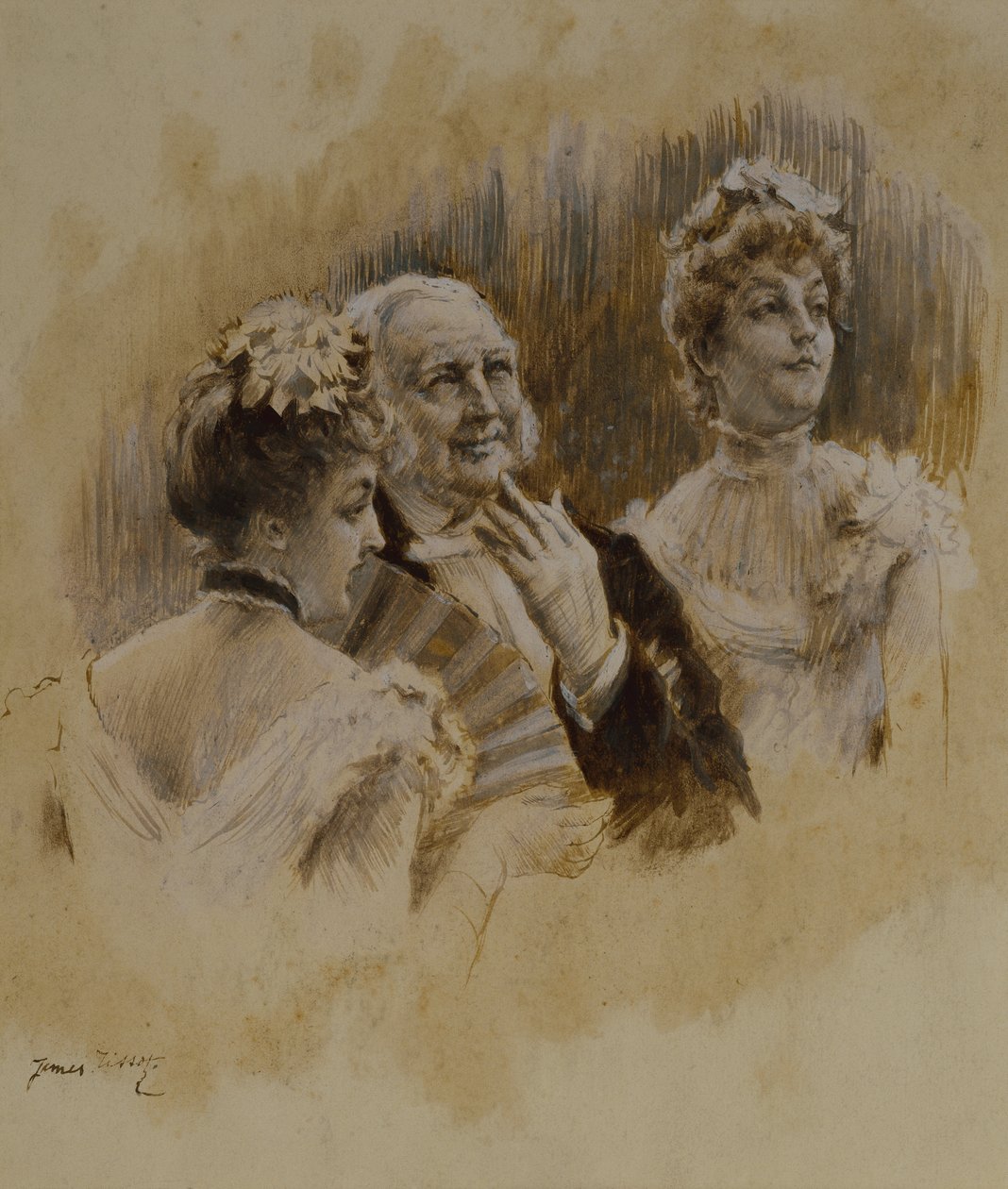 Kobiety w Paryżu: Panienki z prowincji (pióro i atrament) autorstwa James Jacques Joseph Tissot