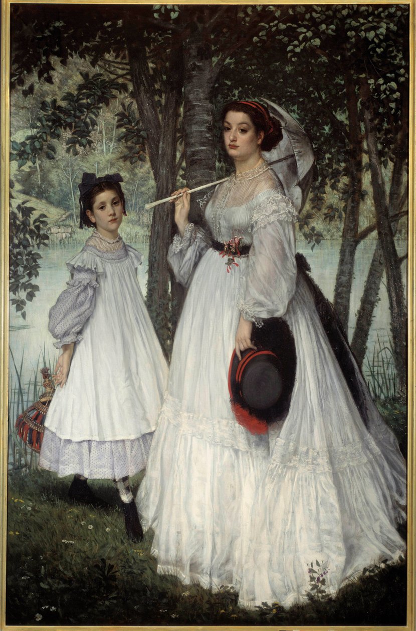 Dwie siostry lub „” portrety w parku” Obraz Jacquesa Josepha (Jacques-Joseph) Tissot dit James Tissot (1836-1902) autorstwa James Jacques Joseph Tissot