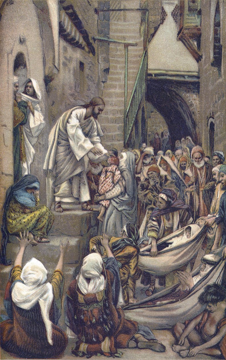 Całe miasto zebrało się u drzwi - Całe Miasto zostało zebrane u drzwi - z „Życia naszego Pana Jezusa Chrystusa”” - 1899 James Tissot - I całe miasto zebrało się u swoich drzwi - Mark 1: 33 - Życie naszego Pana Jezusa Chrystusa, autor: autorstwa James Jacques Joseph Tissot