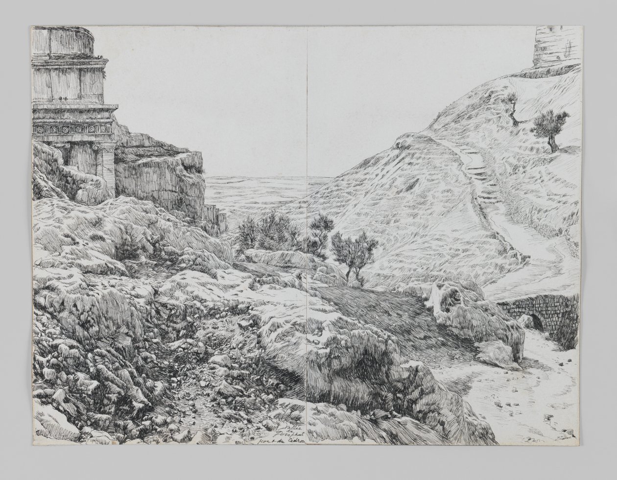 Grób Absaloma, Dolina Jehoszafata, ilustracja z Życia naszego Pana Jezusa Chrystusa autorstwa James Jacques Joseph Tissot