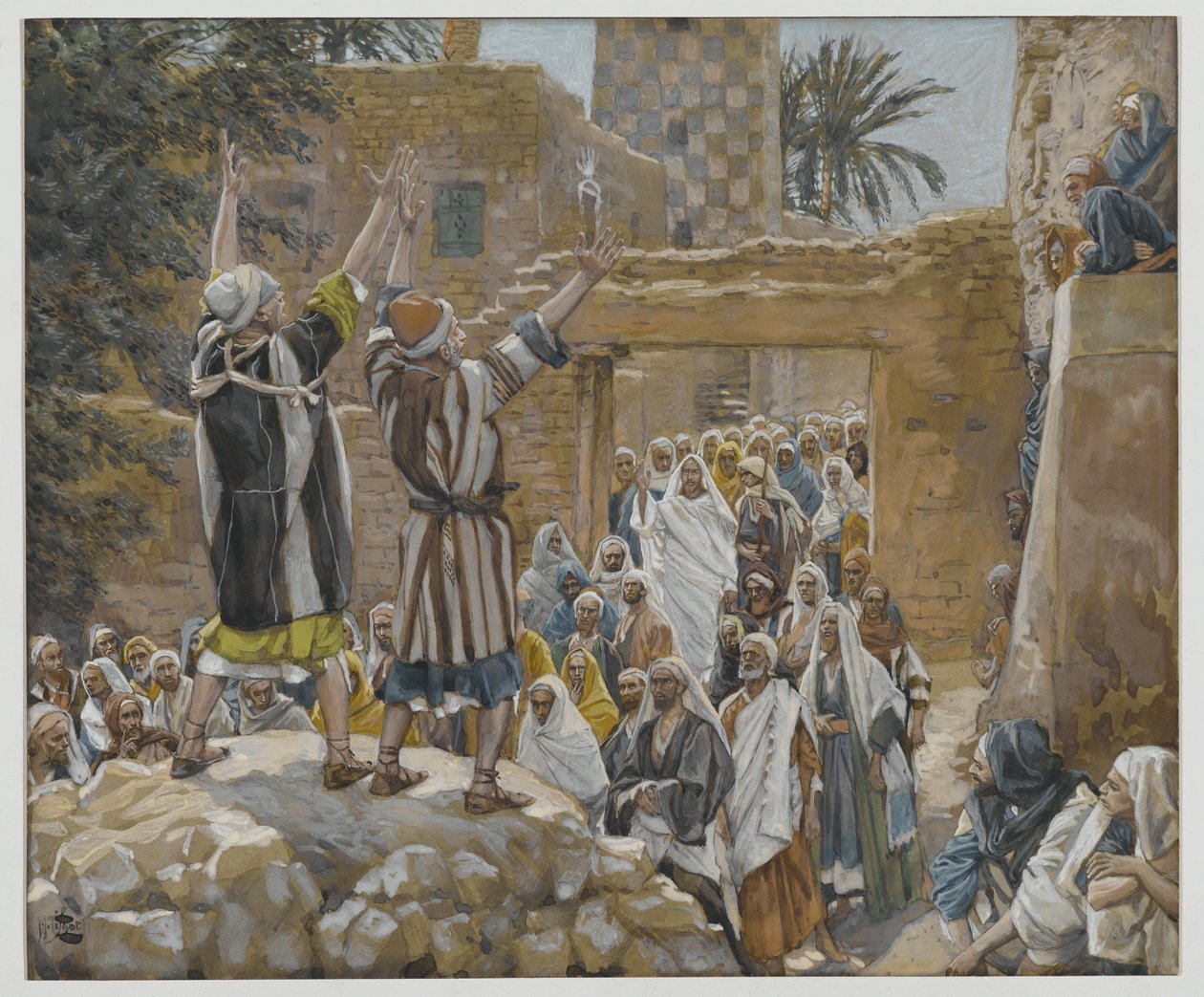 Dwóch niewidomych w Jerychu, ilustracja z Życia naszego Pana Jezusa Chrystusa, 1886-96 (wc nad grafitem na papierze) autorstwa James Jacques Joseph Tissot