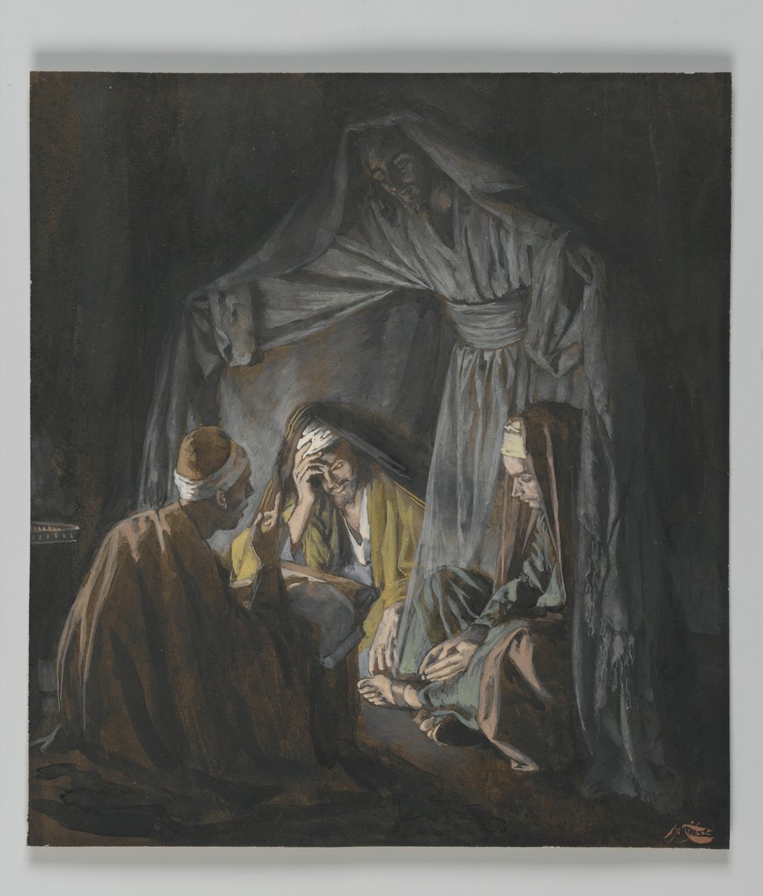 Dwóch lub trzech zebranych w moje imię, ilustracja z Życia naszego Pana Jezusa Chrystusa (wc nad grafitem na papierze) autorstwa James Jacques Joseph Tissot