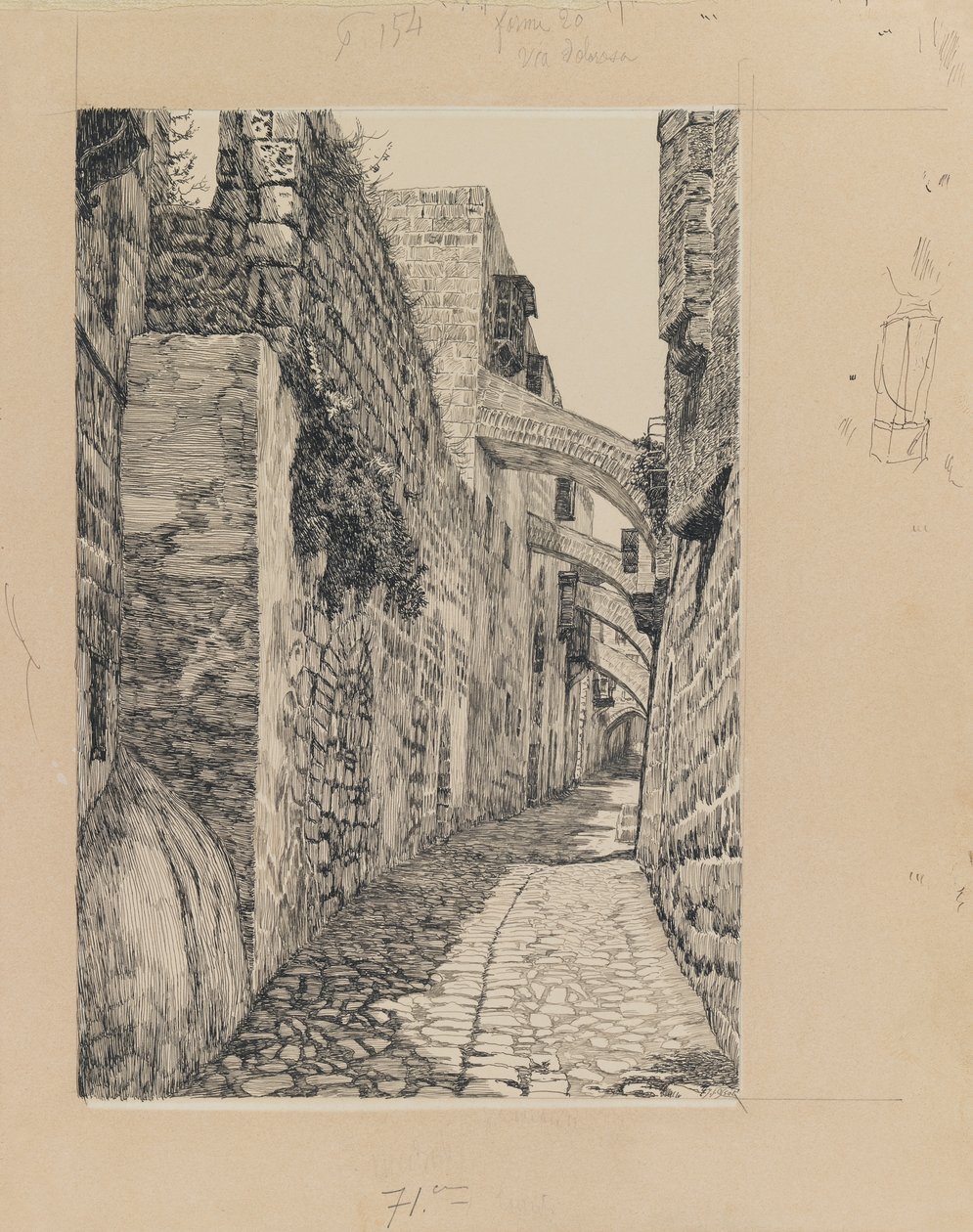 Via Dolorosa, Jerozolima, ilustracja z Życia naszego Pana Jezusa Chrystusa (tusz i grafit na tekturze) autorstwa James Jacques Joseph Tissot