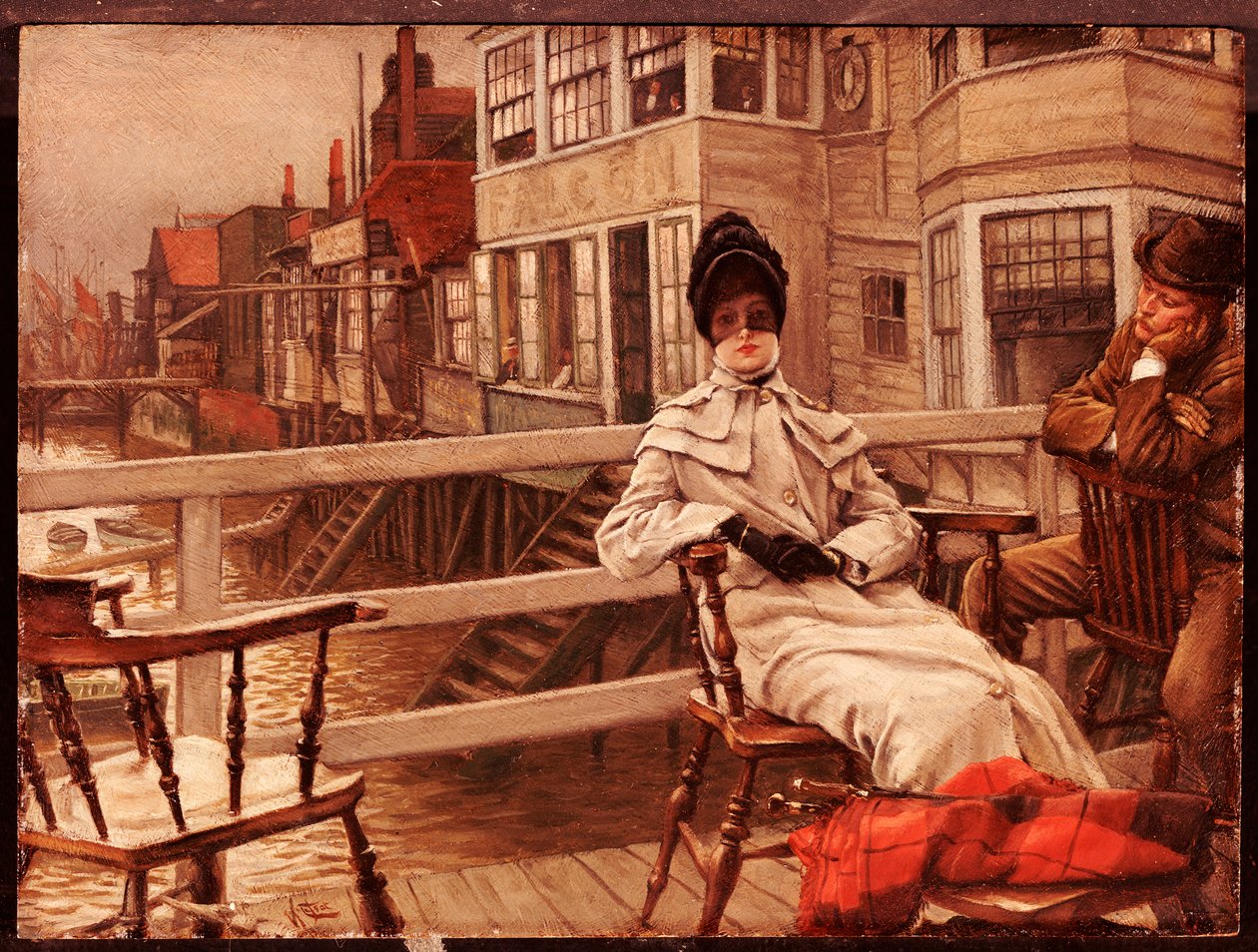 Czekam na łódź w Greenwich autorstwa James Jacques Joseph Tissot