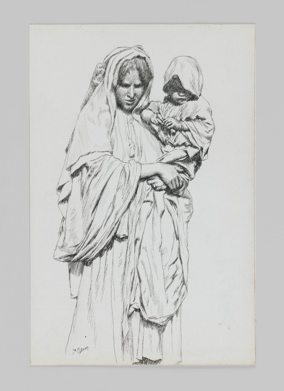 Kobieta i dziecko z Jerycha, ilustracja z Życia naszego Pana Jezusa Chrystusa autorstwa James Jacques Joseph Tissot
