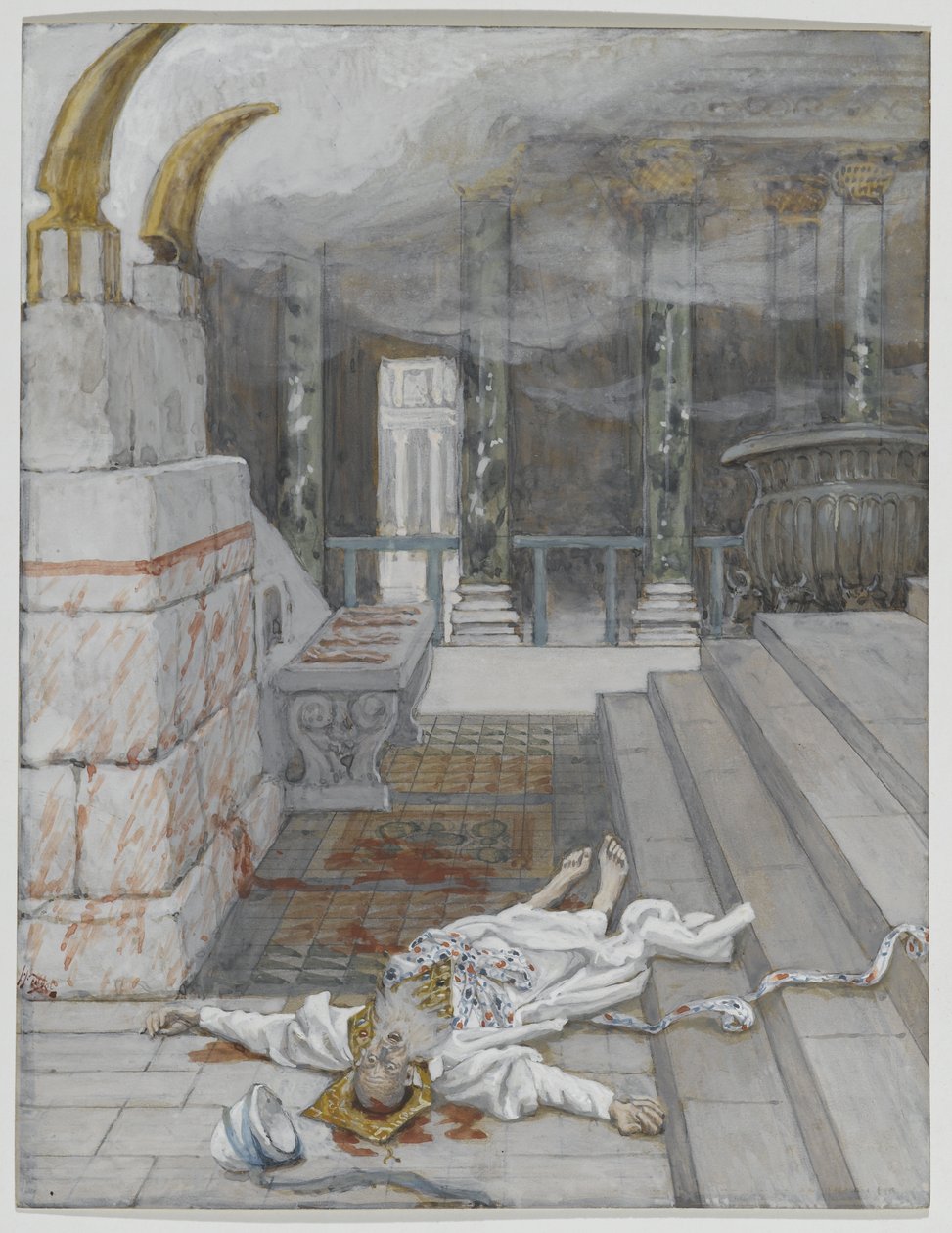 Zachariasz zabity między świątynią a ołtarzem, ilustracja z „Życia Pana naszego Jezusa Chrystusa” autorstwa James Jacques Joseph Tissot