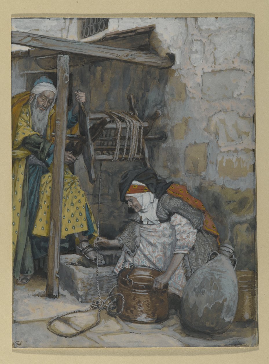Zachariasz i Elżbieta, ilustracja do Życia Chrystusa, ok. 1886-94 (toaleta i gwasz na tekturze) autorstwa James Jacques Joseph Tissot