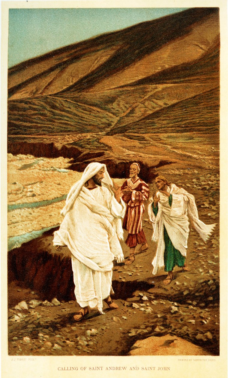 Powołanie św. Andrzeja i św. Jana - St John - Biblia autorstwa James Jacques Joseph after Tissot