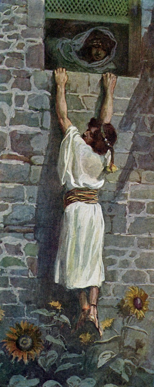David ucieka – J James Tissot - Biblia autorstwa James Jacques Joseph after Tissot