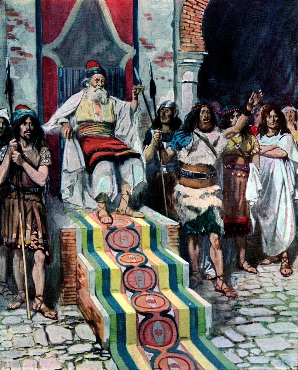 David widzi przybycia posłańca, Tissot – Biblia autorstwa James Jacques Joseph after Tissot