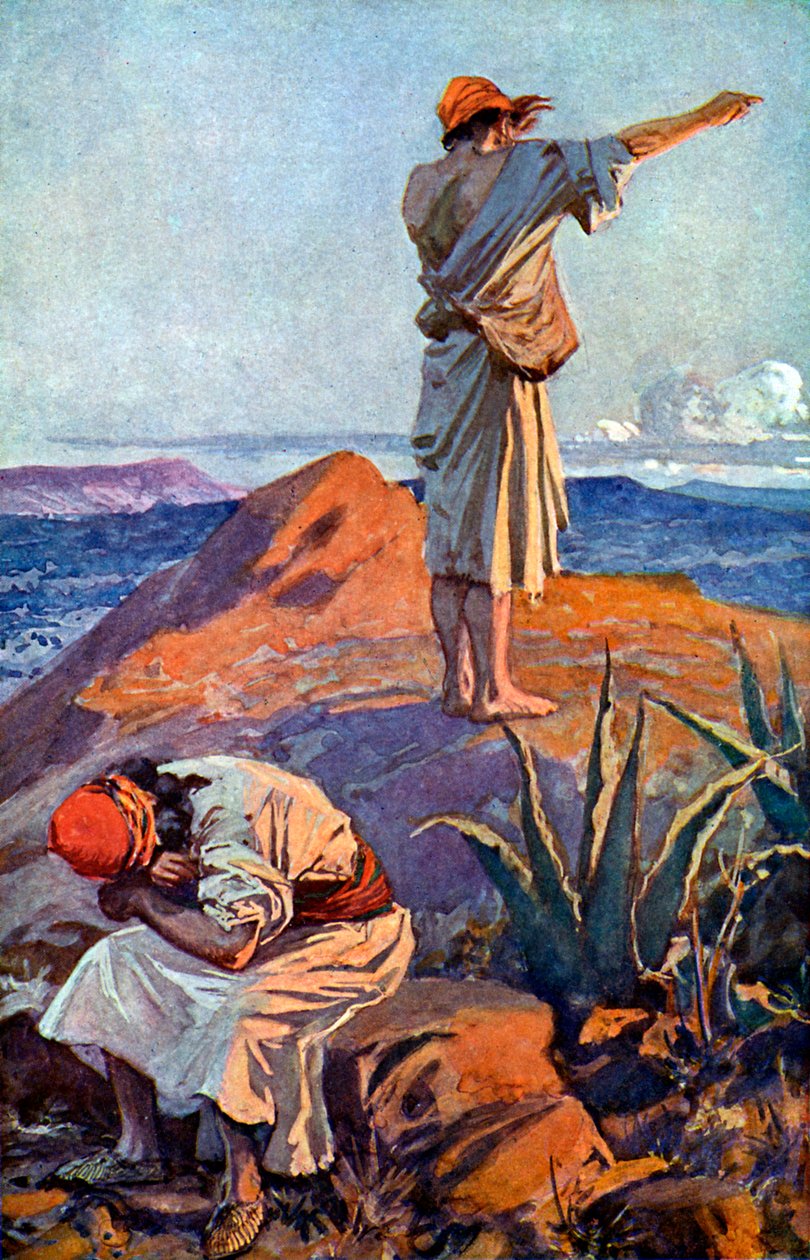Eliasz z Góry Karmel widzi chmurę - Biblia autorstwa James Jacques Joseph after Tissot
