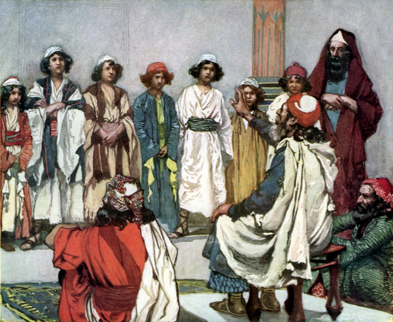 Jesse przedstawia swojego syna Samuelowi przez Tissot -Biblia autorstwa James Jacques Joseph after Tissot