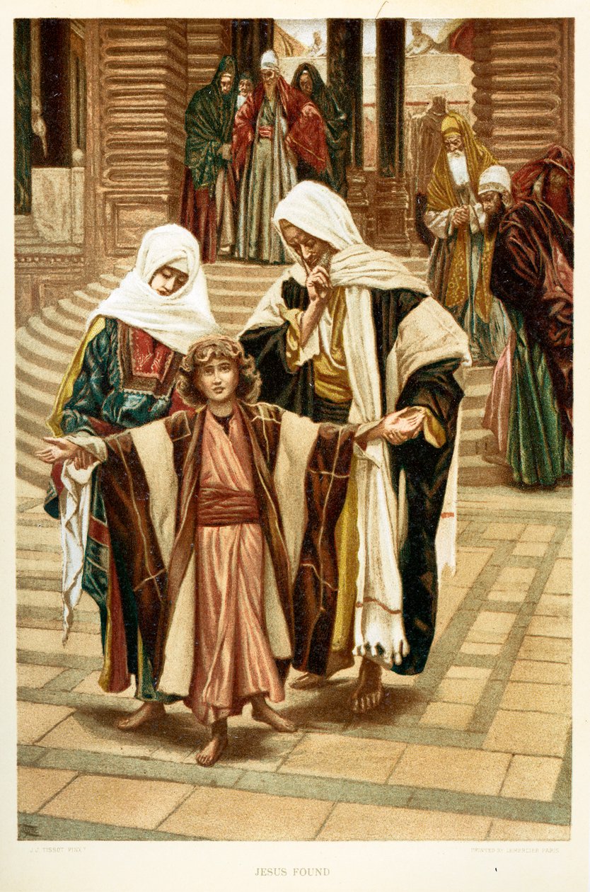 Jezus odnaleziony, Święty Łukasz - Rozdział 2 - Biblia autorstwa James Jacques Joseph after Tissot