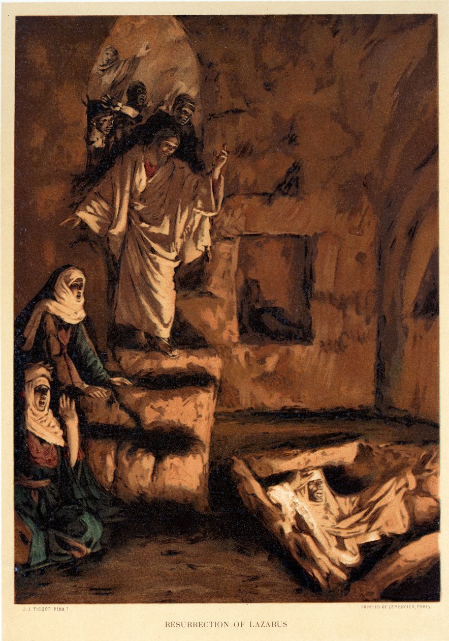 Zmartwychwstanie Łazarza - St John, -Biblia autorstwa James Jacques Joseph after Tissot