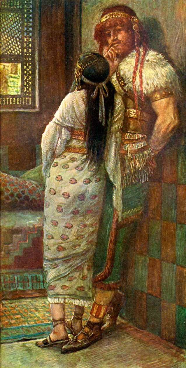 Samson i jego żona – J James Tissot - Biblia autorstwa James Jacques Joseph after Tissot