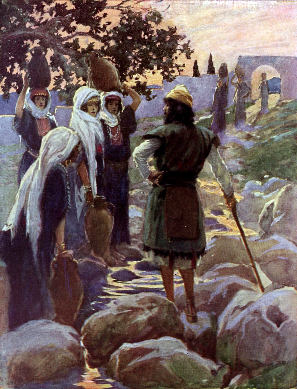 Saul przesłuchuje młode dziewice – Tissot – Biblia autorstwa James Jacques Joseph after Tissot