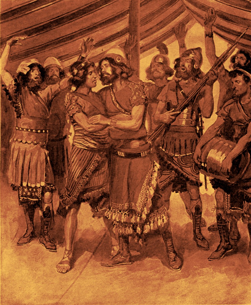 Przyjaźń Jonatana i Dawida – Biblia autorstwa James Jacques Joseph after Tissot