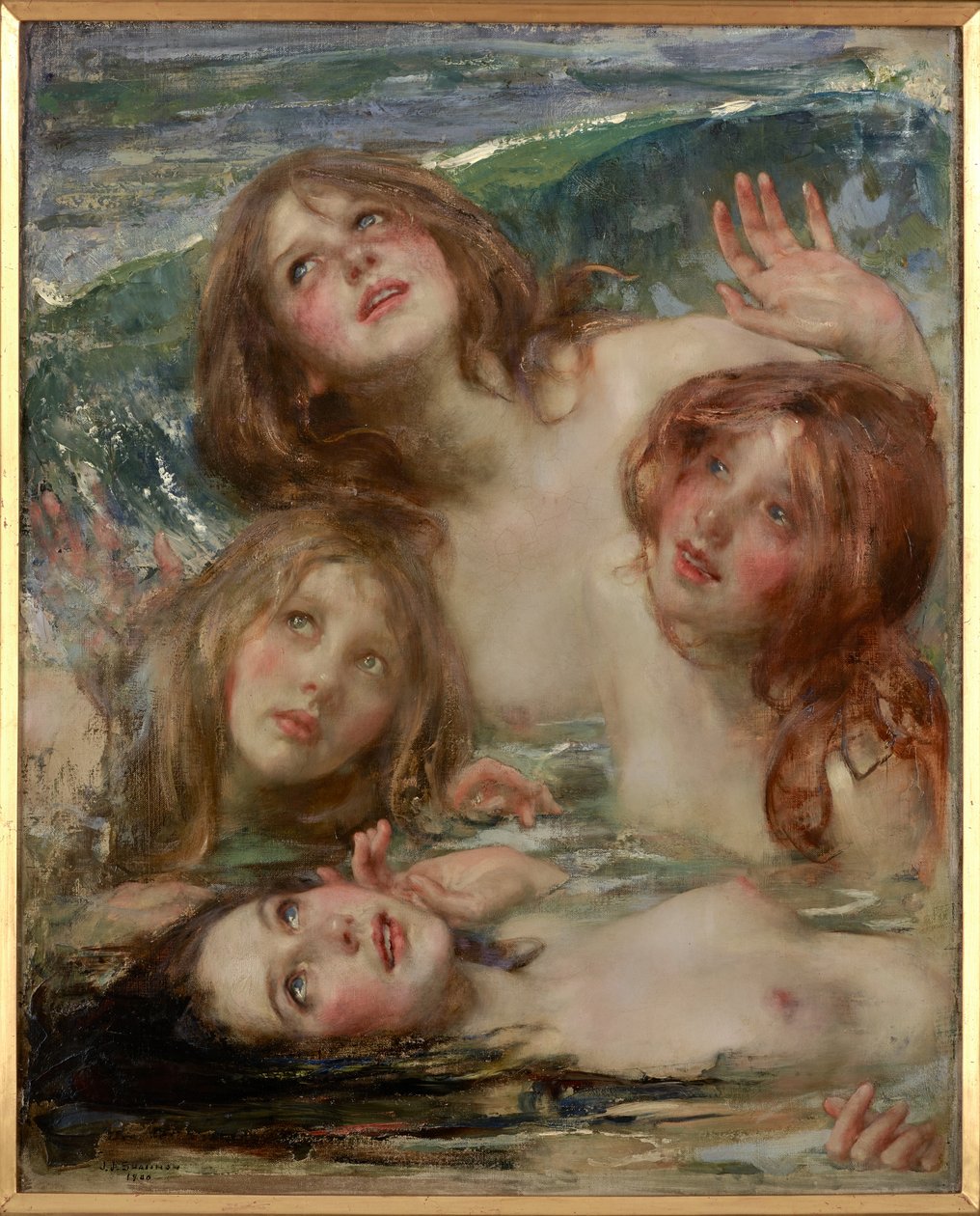 Syreny (olej na płótnie) autorstwa James Jebusa Shannon