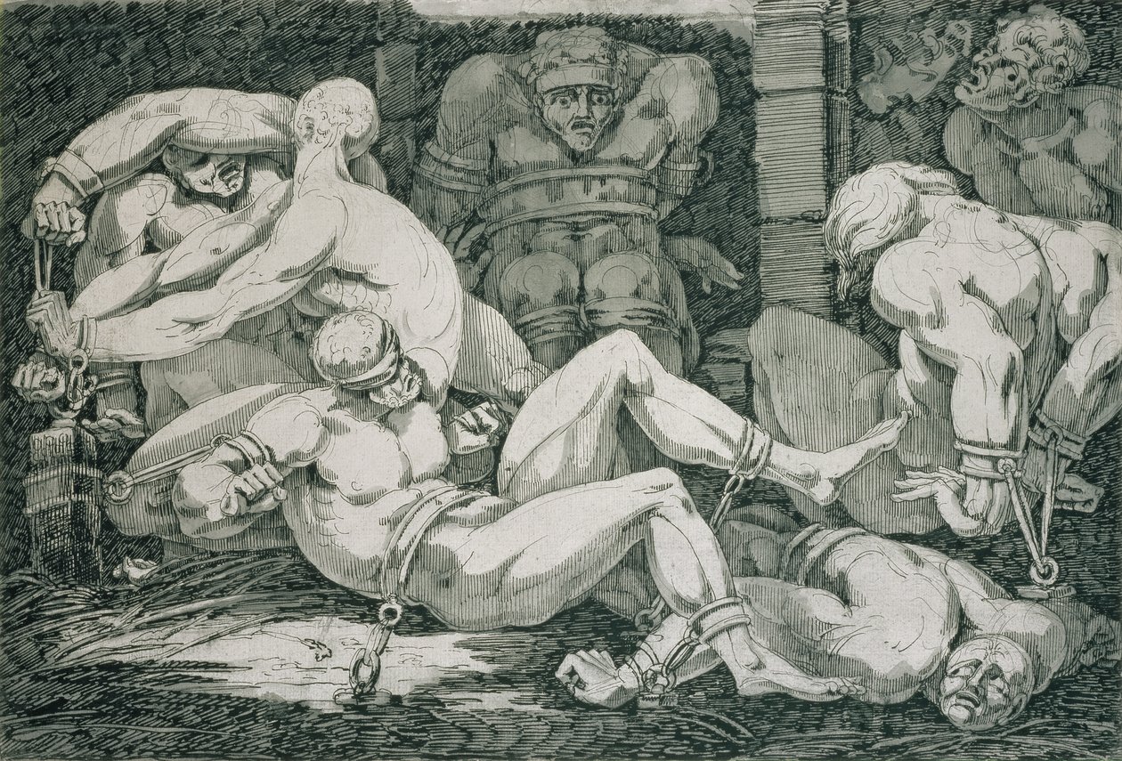 Ugolino i jego synowie w Wieży Głodowej, XVIII w. autorstwa James Jefferys
