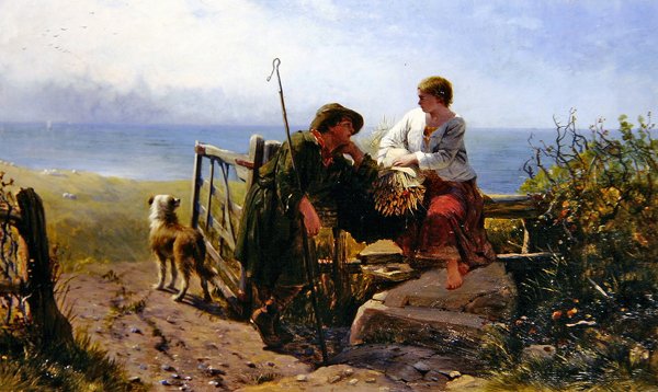 Trysting Place (olej na płótnie) autorstwa James John Hill