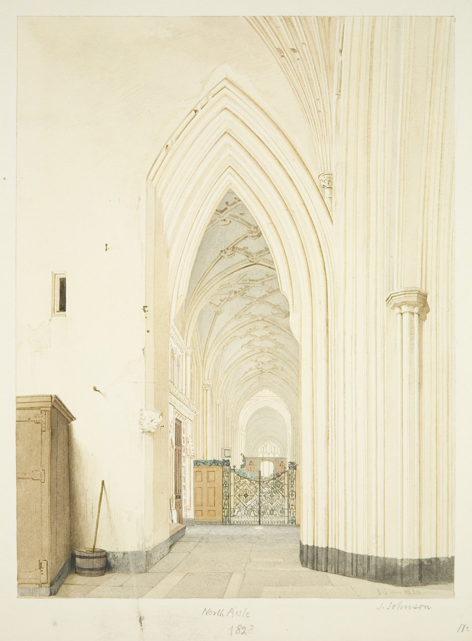 Nawa północna St Mary Redcliffe, patrząc na wschód autorstwa James Johnson