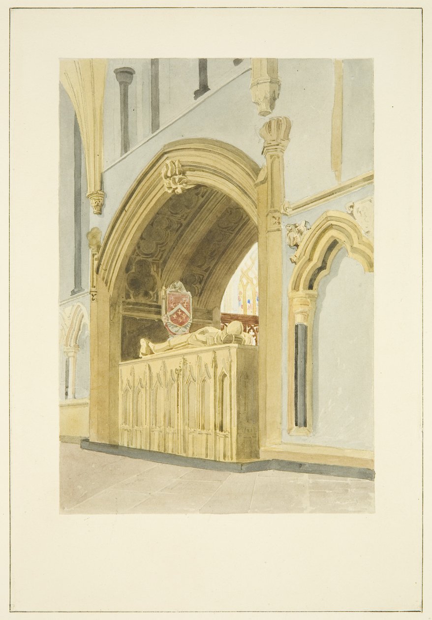 Grób Roberta Fitzhardinga, zm. 1170, w katedrze w Bristolu autorstwa James Johnson