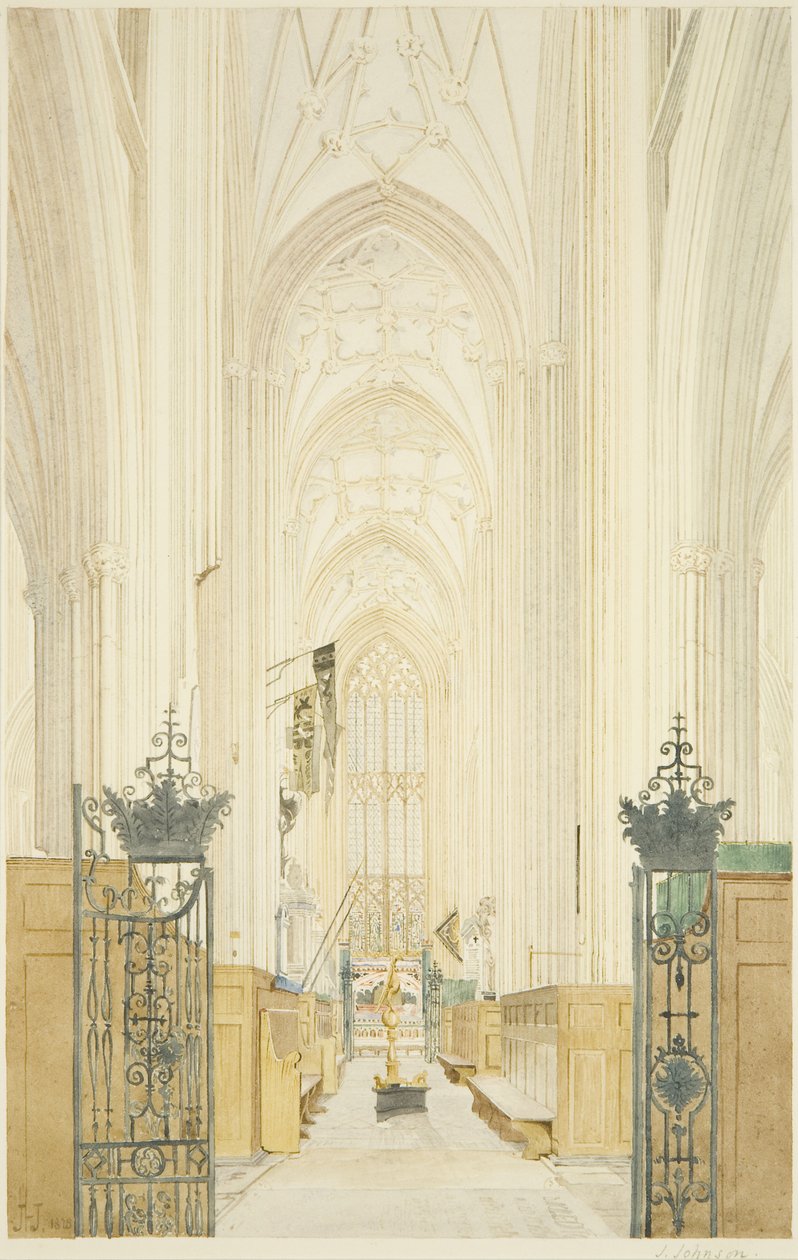 Transept St Mary Redcliffe, patrząc na południe autorstwa James Johnson