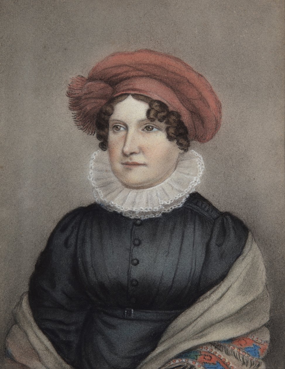 Pani Ellen Sharples (pastel na szarym papierze) autorstwa James Junior Sharples