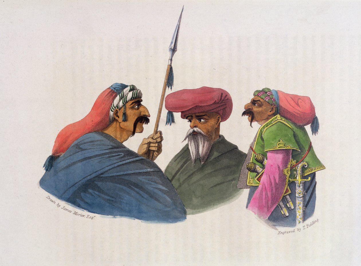 Kurdyjscy wodzowie z „Drugiej podróży przez Persję, 1810-16”, ryty przez Theodore
