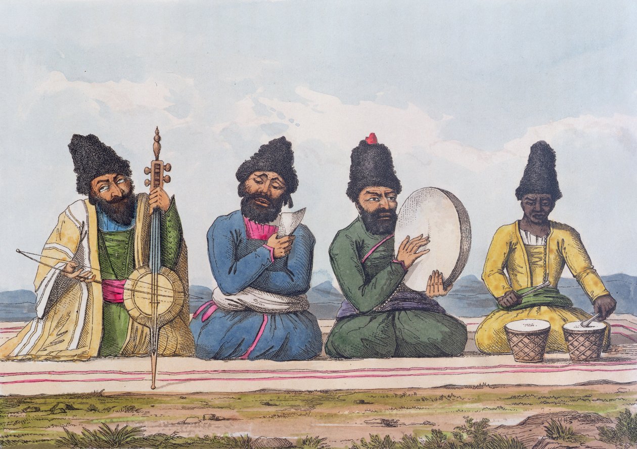 Perscy muzycy z Drugiej podróży przez Persję 1810-16, ryty przez Theodore