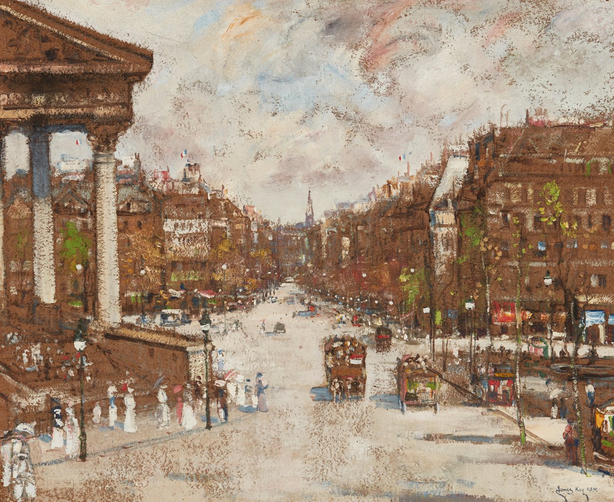 Place De La Madeleine (olej na karcie) autorstwa James Kay