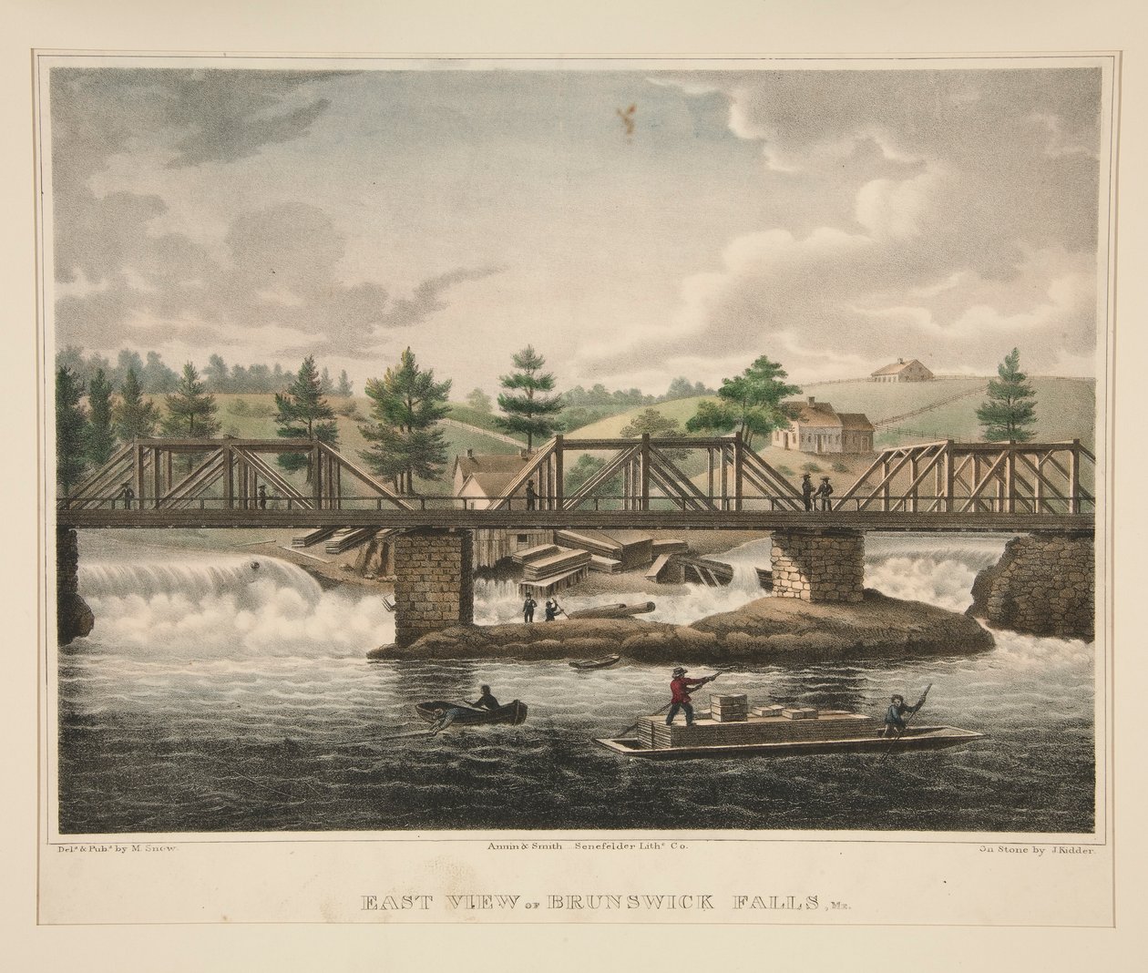Widok na wschód Brunswick Falls, Me. autorstwa James Kidder