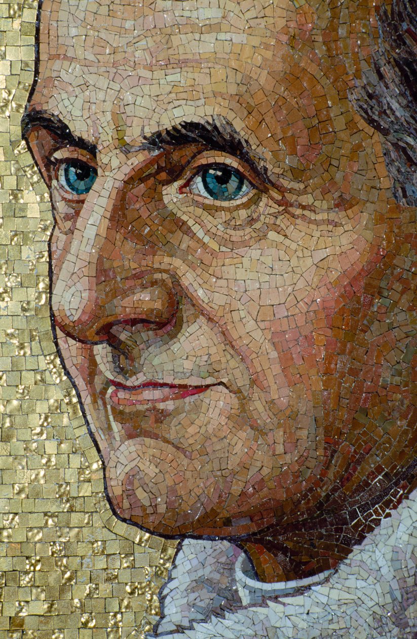 Mozaika przedstawiająca papieża Pawła VI (1963-1978) zdobi ścianę rzymskiej Bazyliki... autorstwa James L Stanfield