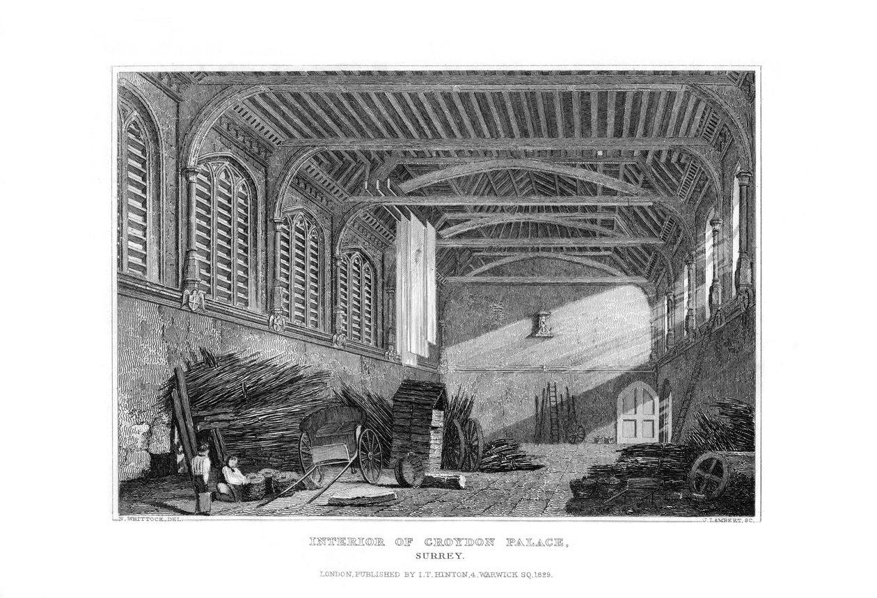 Wnętrze pałacu Croydon, Surrey, 1829. autorstwa James Lambert