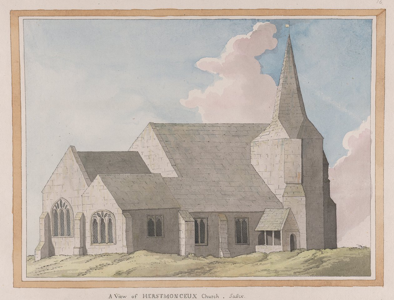 Zamek Herstmonceux, East Sussex: Widok autorstwa James Lambert  of Lewes