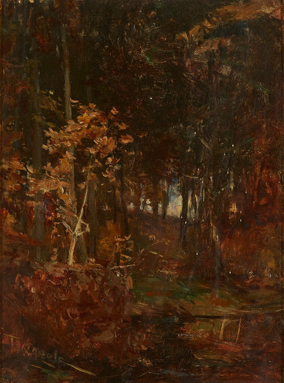 Leśna ścieżka (olej na pokładzie) autorstwa James Lawton Wingate