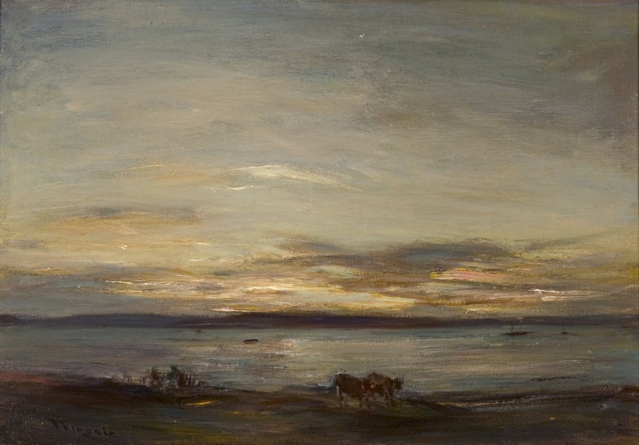 Złoty zachód słońca, Fairlie (olej na płótnie) autorstwa James Lawton Wingate