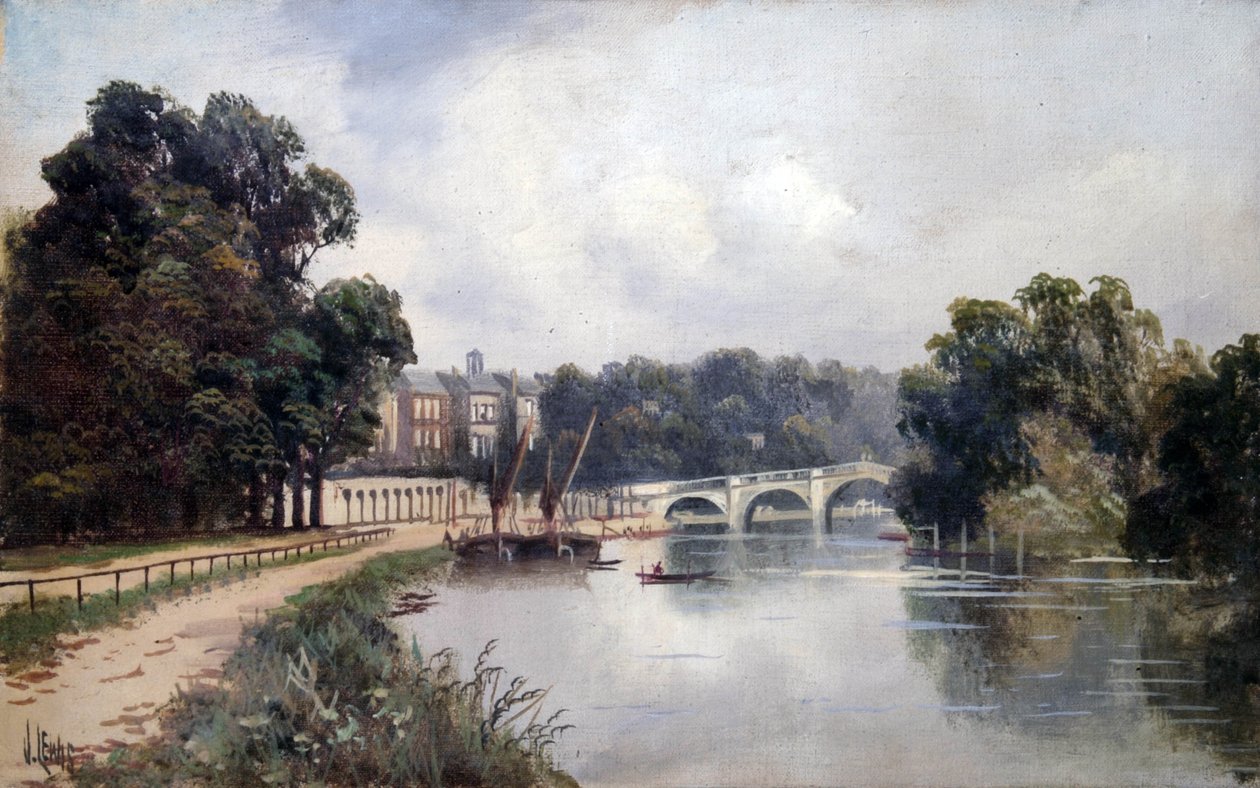 Cholmondeley Walk, patrząc w kierunku mostu Richmond autorstwa James Lewis