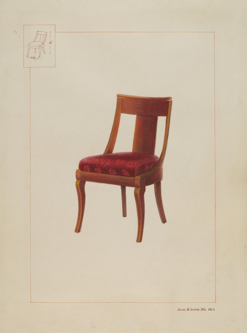 Krzesło mahoniowe autorstwa James M. Lawson
