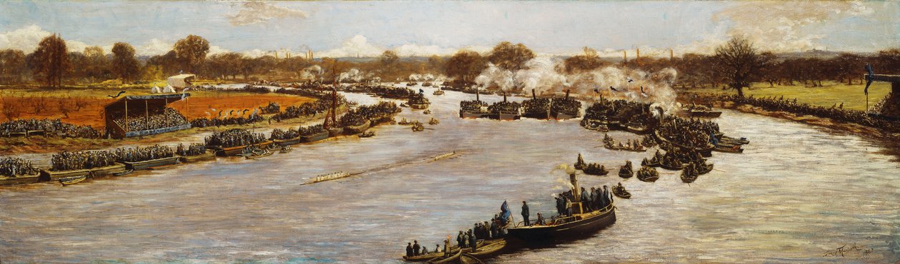 Wyścig łodzi w Oxfordzie i Cambridge, 1879, 1880 autorstwa James Macbeth