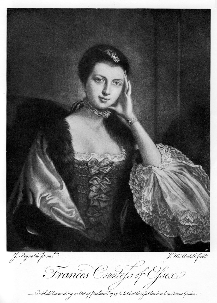 Frances, hrabina Essex, 1757, 1905 autorstwa James McArdell
