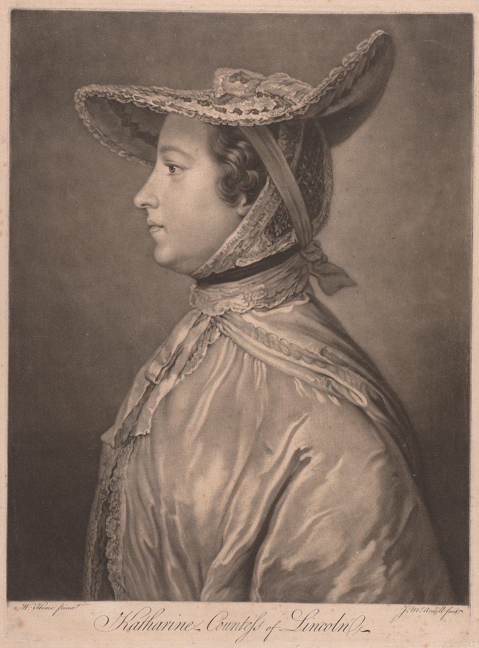 Katarzyna hrabina Lincoln autorstwa James McArdell