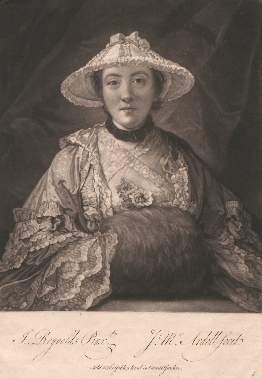 Lady Fenhoulet jako Panna Anne Day autorstwa James McArdell