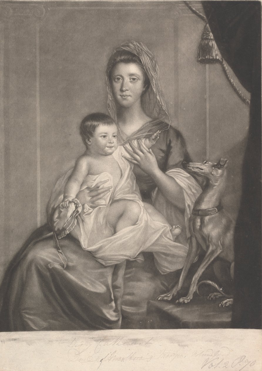 Lady Jane Cathcart (z domu Hamilton) i jej syn autorstwa James McArdell