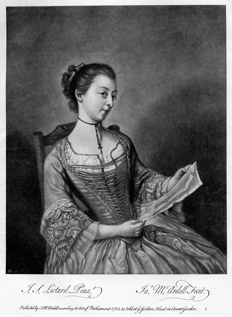 Panna Lewis, 1754 1905. autorstwa James McArdell
