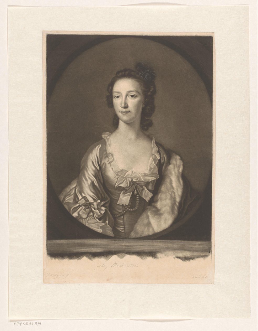 Portret Anne Farquharson-MacKintosh autorstwa James McArdell
