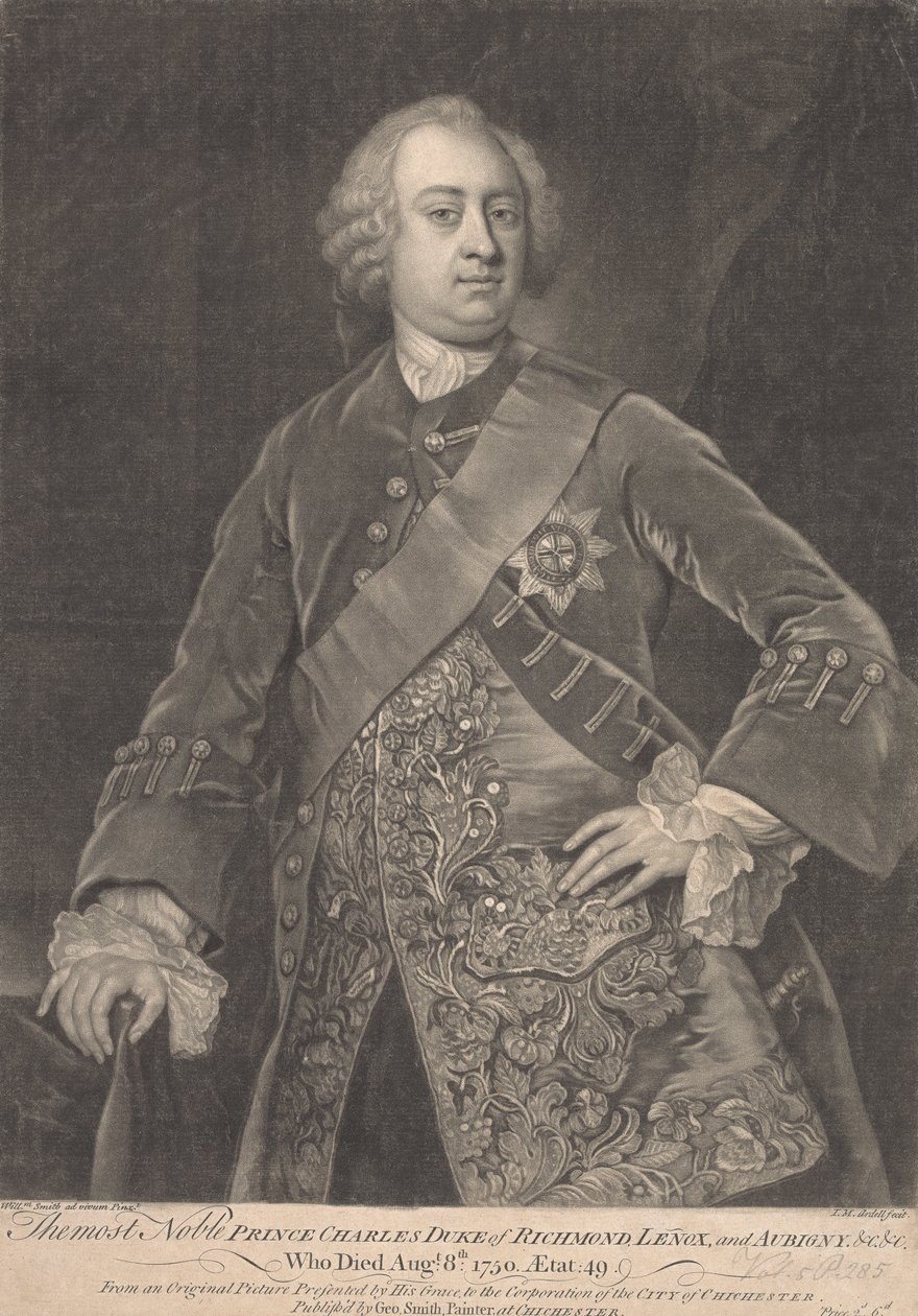 Książę Karol, 2.książę Richmond, Lenox i Aubigny autorstwa James McArdell