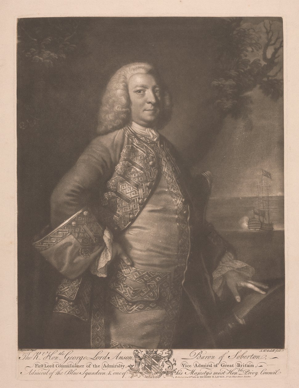 Wielce Czcigodny George Lord Anson autorstwa James McArdell